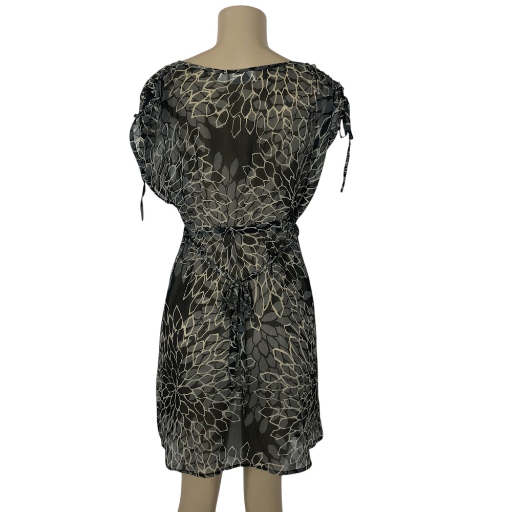 St Johns Bay Sheer Floral Print Bikini Swimsuit Cover Up Dress Size M Beach Boho - Picture 5 of 9